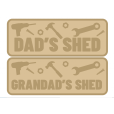 3mm mdf Layered Rectangular Sign - DAD'S SHED Fathers Day