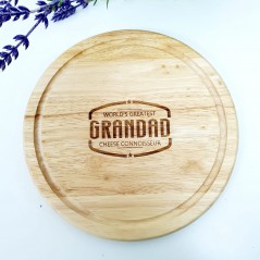 Engraved Round Cheese Board - World's Greatest Grandad 