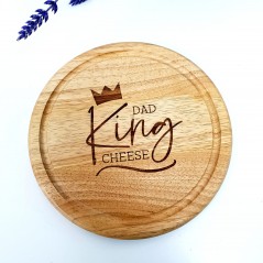 Engraved Round Cheese Board - King Cheese Fathers Day