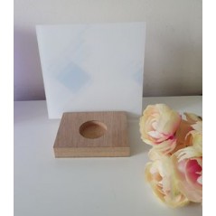 Oak Veneer Single Perspex Candle Stand 150 x 150mm ( with 1 T Light hole) Basic Plaque Shapes