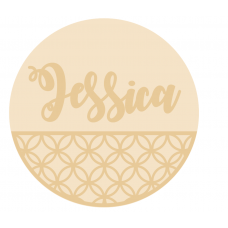 3mm mdf half layered circle with name/word - Moroccan Pattern Personalised and Bespoke