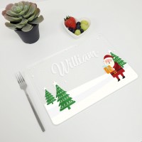 Printed Acrylic Plate Mat - Santa & Snow