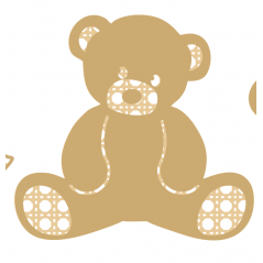 3mm mdf Layered Rattan Teddy Bear Layered Designs