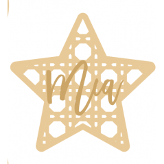 3mm mdf Rattan Star with name Layered Designs