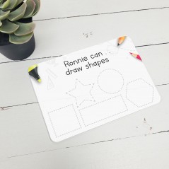 Reuseable Printed Shapes Tracing Board  Personalised and Bespoke