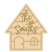 3mm mdf Personalised Layered Tall Roof House Bauble 