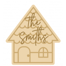 3mm mdf Personalised Layered Tall Roof House Bauble  Personalised and Bespoke