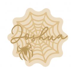 3mm mdf Personalised Spiders Web with name and Spider Halloween