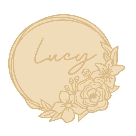 3MM MDF Personalised Layered Floral Plaque - Style 3 Personalised and Bespoke