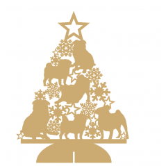 3mm mdf Make Your Own Dog Tree with Snowflakes Christmas Shapes