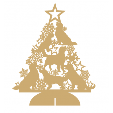 3mm mdf Retriever Tree with Snowflakes Christmas Shapes