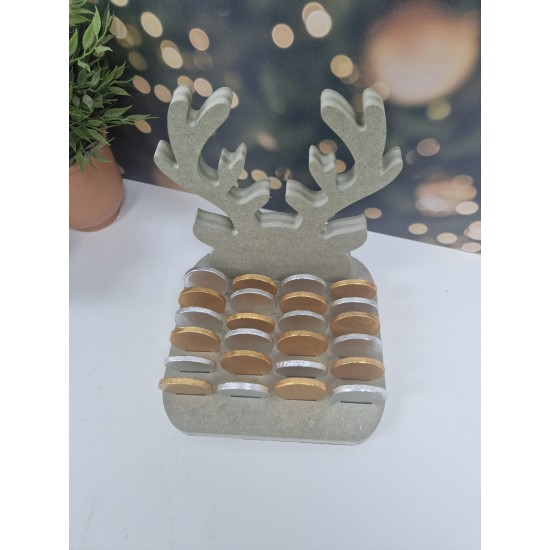 18mm mdf Personalised Antler Head Coin Advent Calendar  Advent Calendars