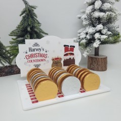 Acrylic Printed Advent Chocolate Coin Holder - Santa Chimney Design Printed Christmas