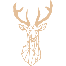 3mm mdf Geometric Stag Head with full antlers Animal Shapes