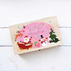 Personalised Rectangular Printed Christmas Eve Box - Santa Pink Personalised and Bespoke