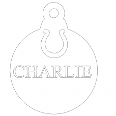 3mm Acrylic Bauble with name and horseshoe cut out Christmas Baubles