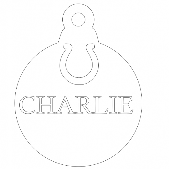 3mm Acrylic Bauble with name and horseshoe cut out Christmas Baubles
