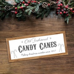Foamboard Printed Sign - Old Fashioned Candy Canes - Border Colour Options