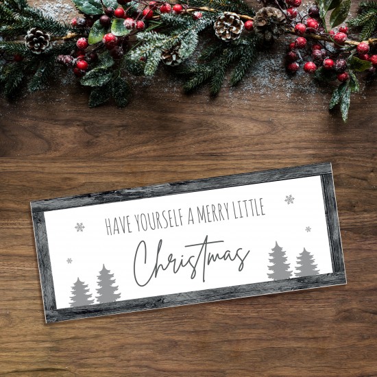 Foamboard Printed Sign - Merry Little Christmas - Border Colour Options Christmas Crafting