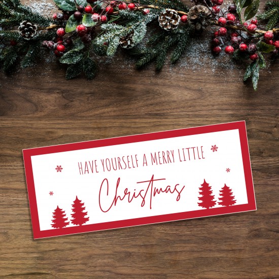 Foamboard Printed Sign - Merry Little Christmas - Border Colour Options Christmas Crafting