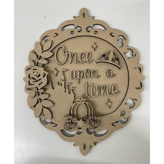3mm mdf Once Upon A Time Circle Plaque Layered Designs