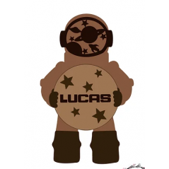 3mm mdf Astronaut Holding Name Plaque Personalised Name Plaques