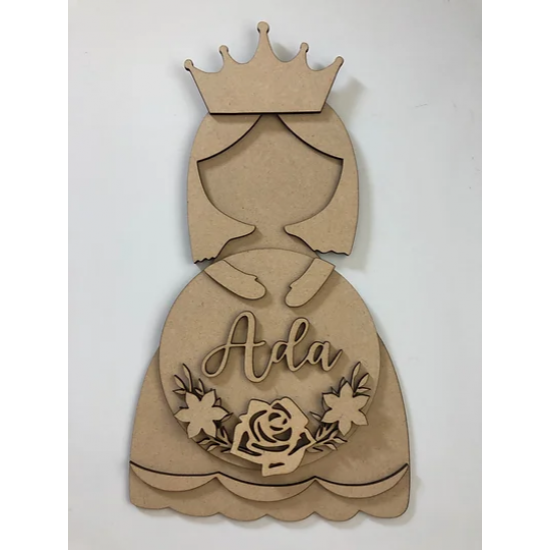 3mm mdf Princess Holding Name Plaque Personalised Name Plaques