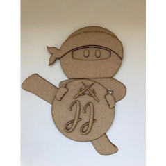 3mm mdf Ninja Holding Name Plaque Personalised Name Plaques
