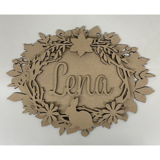 3mm mdf Oval Woodland Name Plaque Personalised Name Plaques