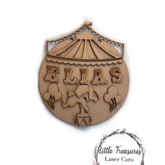 3mm mdf Circus Circle Name Plaque Personalised Name Plaques