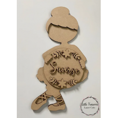 3mm mdf Ballerina Holding Name Plaque Personalised Name Plaques