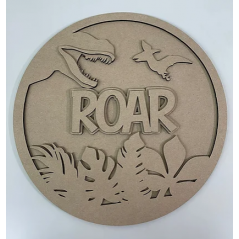 3mm mdf Dinosaur Leaves Name Plaque Personalised Name Plaques