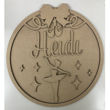 3mm mdf Ballerina Stars Name Plaque Personalised Name Plaques