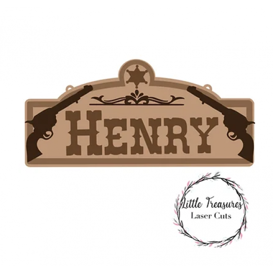 3mm mdf Saloon Style Name Plaque Personalised Name Plaques
