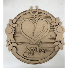 3mm mdf Horse Themed Name Plaque Personalised Name Plaques