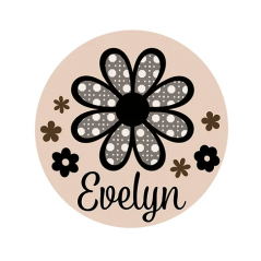 3mm mdf Rattan Daisy Name Plaque Personalised Name Plaques