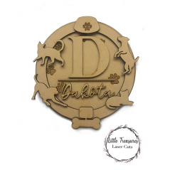 3mm mdf Initial Name Plaque (Pet Theme) Personalised Name Plaques