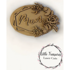 3mm mdf Geometric Oval Frame Floral Name Plaque Personalised Name Plaques