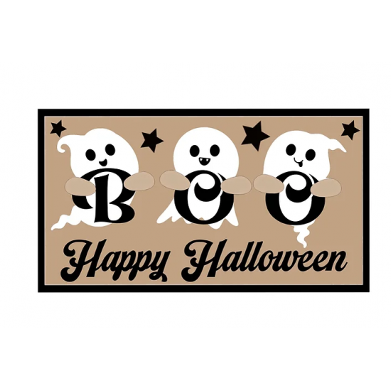 3mm mdf Rectangular Boo Happy Halloween Plaque Halloween