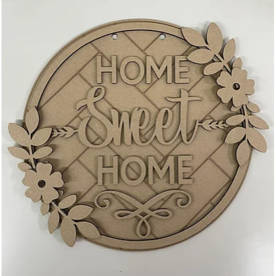 3mm mdf Home Sweet Home Plaque Personalised Name Plaques