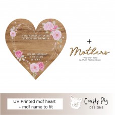 Printed Oak Effect Heart - Off all the special joys in life Mother's Day