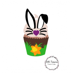 3mm mdf Easter Bunny Cupcake Bauble  Easter