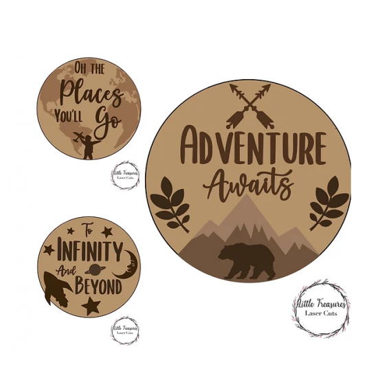 3mm mdf Oh The Places You'll Go (World Map) Plaque Layered Designs