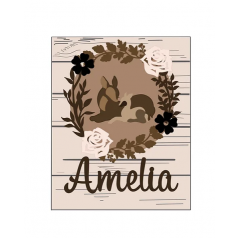 3mm mdf Rectangular Woodland Deers Plaque Personalised Name Plaques