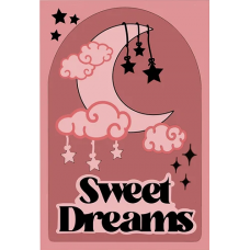 3mm mdf Sweet Dreams Cloud/Moon Rectangular Plaque Personalised Name Plaques