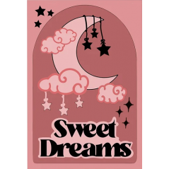 3mm mdf Sweet Dreams Cloud/Moon Rectangular Plaque Personalised Name Plaques