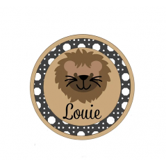 3mm mdf Rattan Circle Lion Plaque Personalised Name Plaques