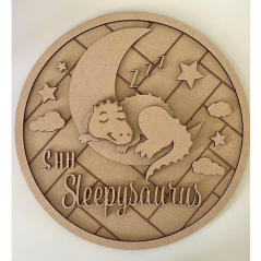 3mm mdf Shh Sleepysaurus Plaque Personalised Name Plaques