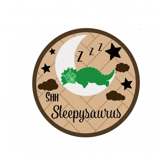 3mm mdf Shh Sleepysaurus Plaque Personalised Name Plaques