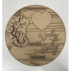 3mm mdf Mother and Baby Countdown Plaque Personalised Name Plaques